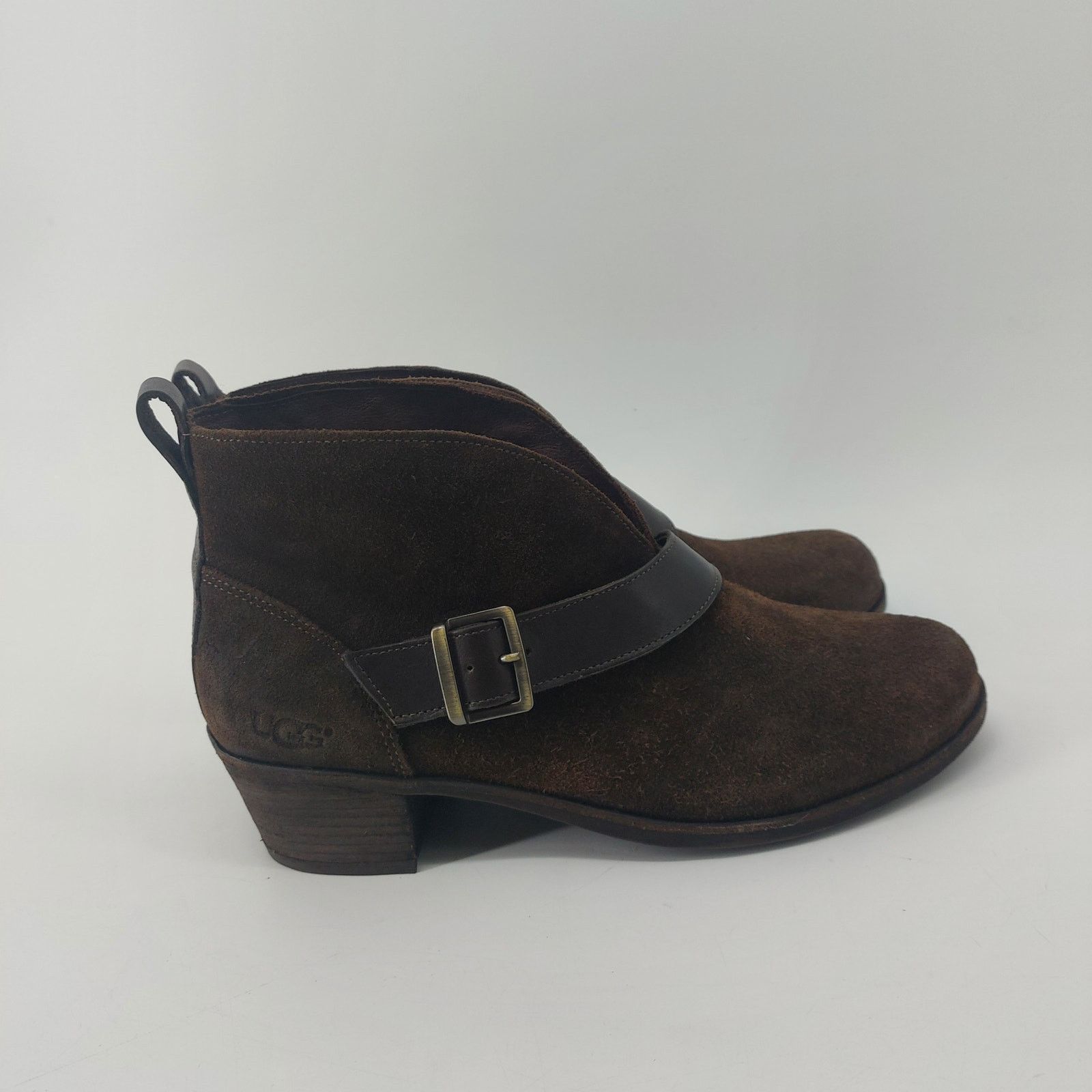 Ugg Ugg Wright Belted Brown Suede Leather Booties Womens Sz 8.5 Size US 8.5 / IT 38.5 - 5 Thumbnail