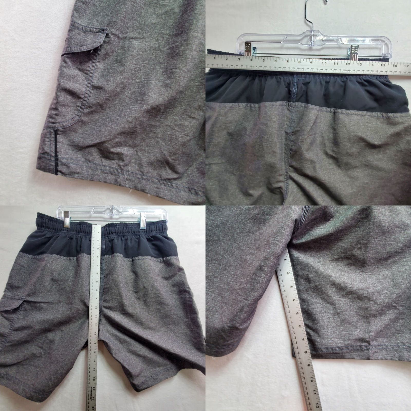 Speedo Speedo Swim Trunks Men's Large Gray Black Polyester Beach Surfing Quick Dry Size US 33 - 8 Thumbnail