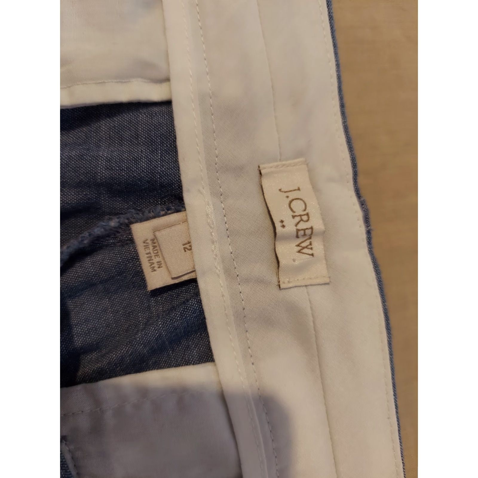 J.Crew VINTAGE Womens J. Crew Khaki Shorts 12 Blue Cotton Chino Size 34" / US 12 / IT 48 - 3 Thumbnail