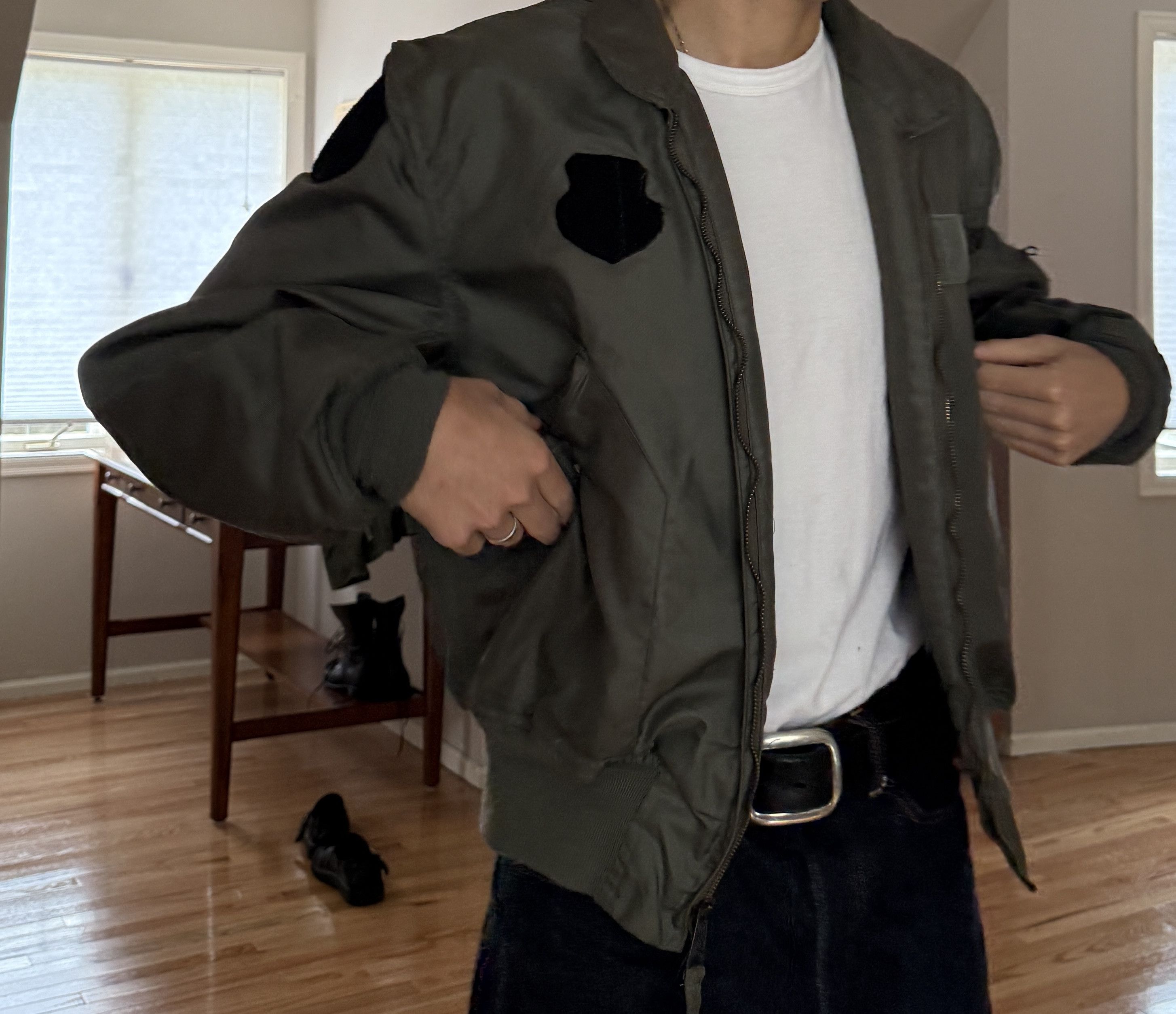 Vintage Vintage Unlined Olive Flight Jacket Size US L / EU 52-54 / 3 - 3 Thumbnail