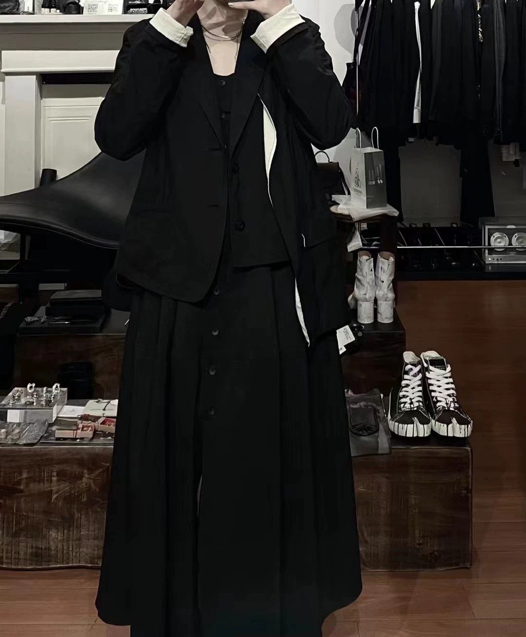 Yohji Yamamoto Yohji Yamamoto y's20ss B&W Colorblocked Blazer 1 NWT Size S / US 4 / IT 40 - 1 Thumbnail