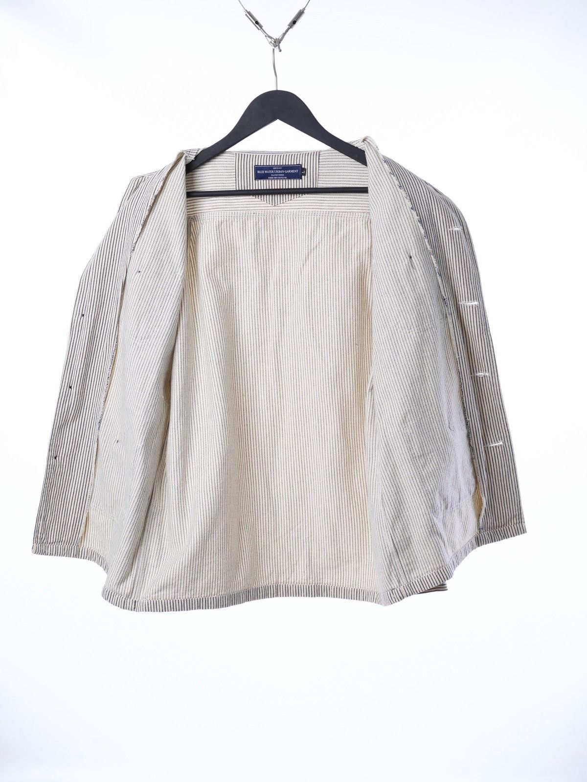 Japanese Brand Blue Water Urban Garment - Striped Chore Denim Jacket Size US L / EU 52-54 / 3 - 5 Thumbnail