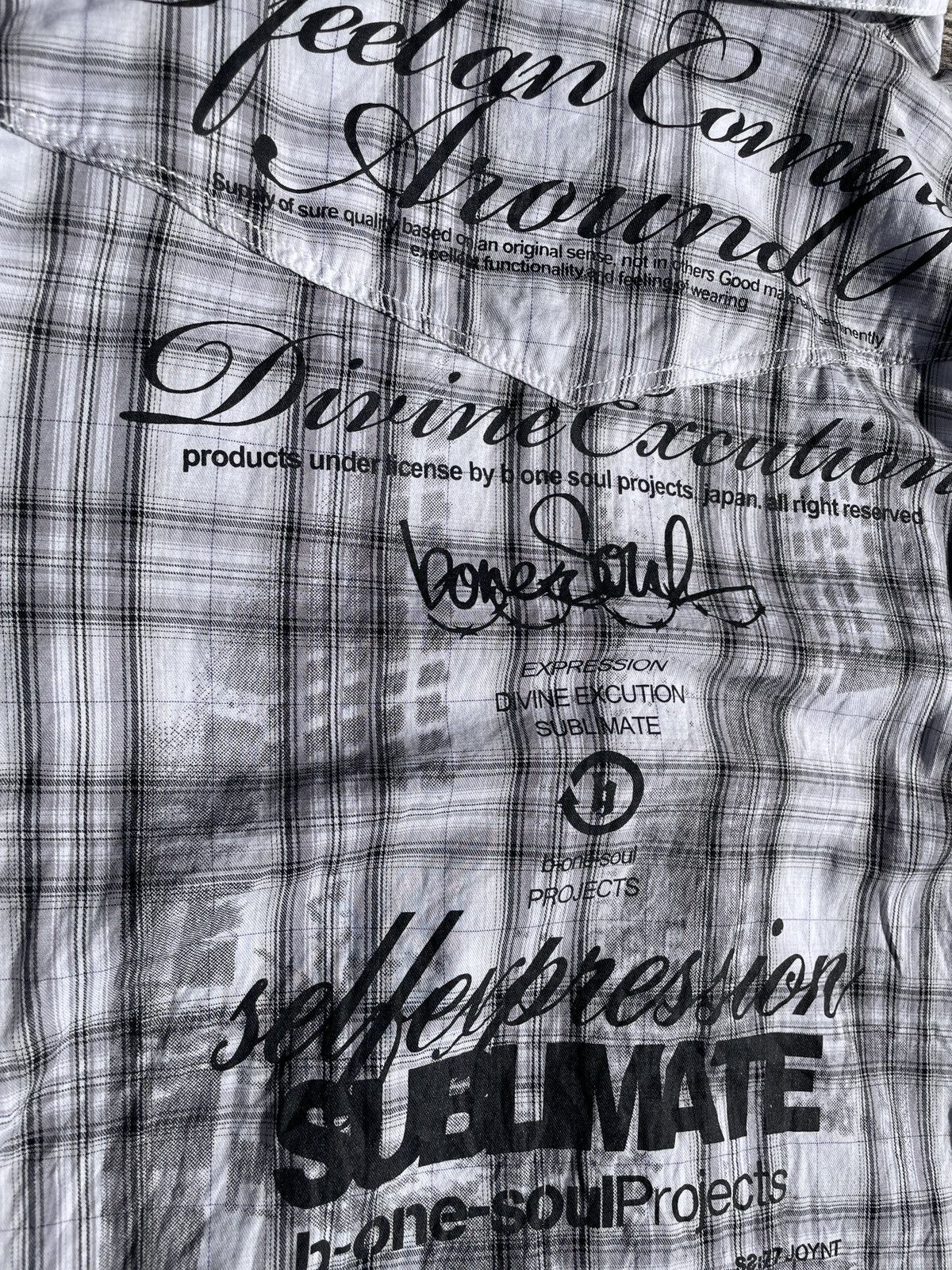 If Six Was Nine 2000s Japanese archive Vkei Poem Plaid Shirts Gyaruo Y2K Size US M / EU 48-50 / 2 - 7 Thumbnail