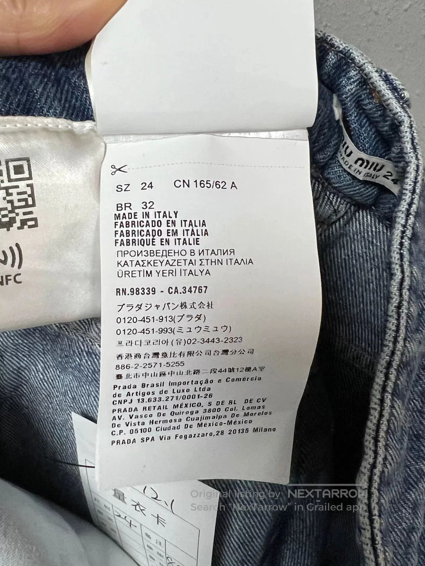 Miu Miu Miumiu Diamond Logo Jeans. Size 24" / US 00 / IT 34 - 5 Thumbnail