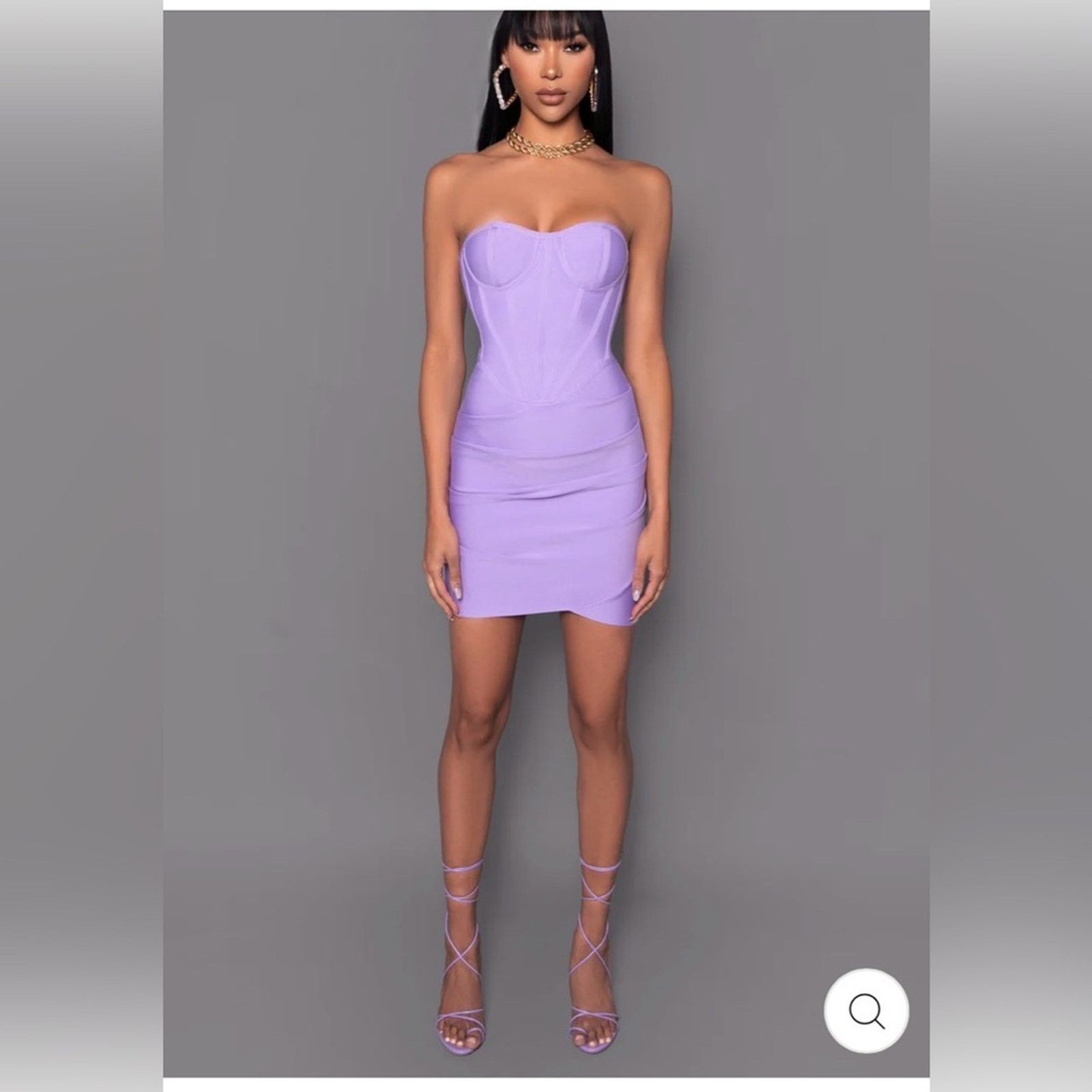 Other New Y2K Fitted Bodycon Lavender Strapless Dress size S Size S / US 4 / IT 40 - 2 Thumbnail