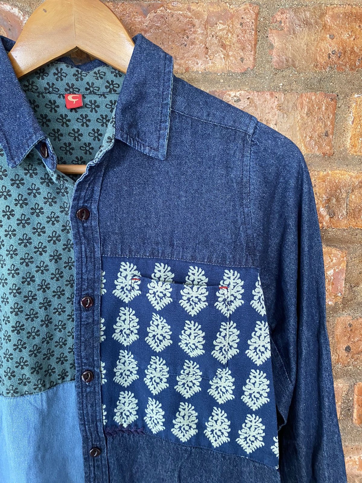 Japanese Brand CAmina Japan Patchwork shirt indigo Size US S / EU 44-46 / 1 - 5 Thumbnail
