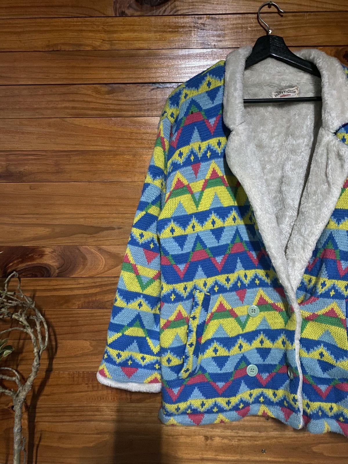 Vintage Harvy Club Collection Sports Geometric Knit Jacket