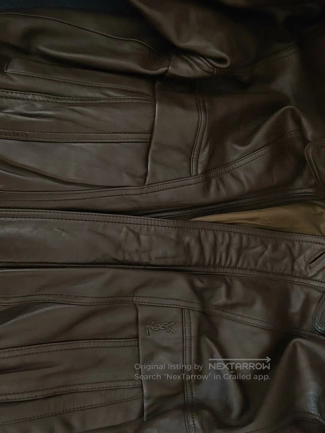Saint Laurent Paris YSL Vintage Brown Men's Leather Jacket. Size US L / EU 52-54 / 3 - 7 Thumbnail