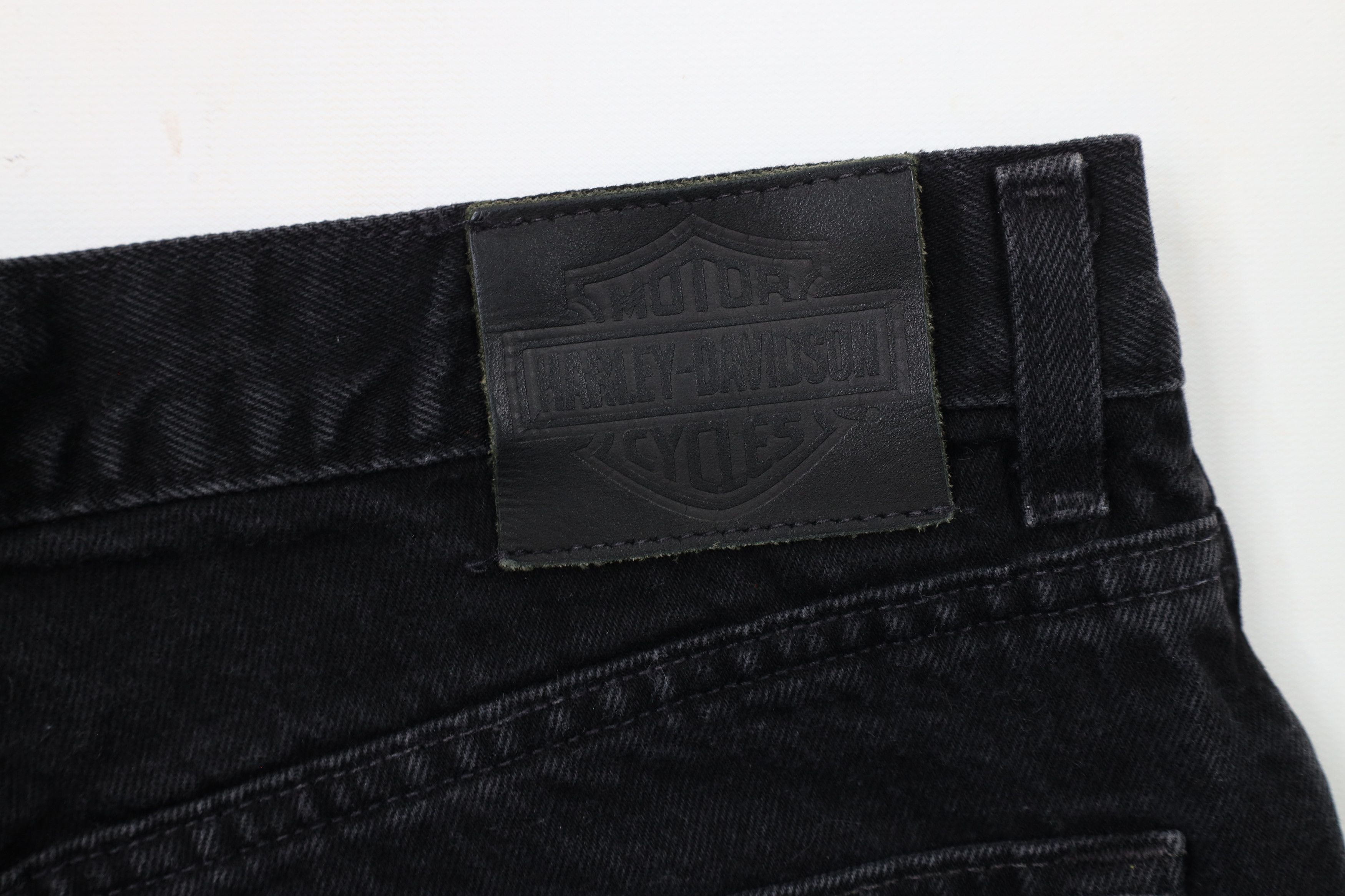Harley Davidson × Vintage Vintage Harley Davidson Straight Leg Denim Jeans Black Size US 36 / EU 52 - 13 Thumbnail