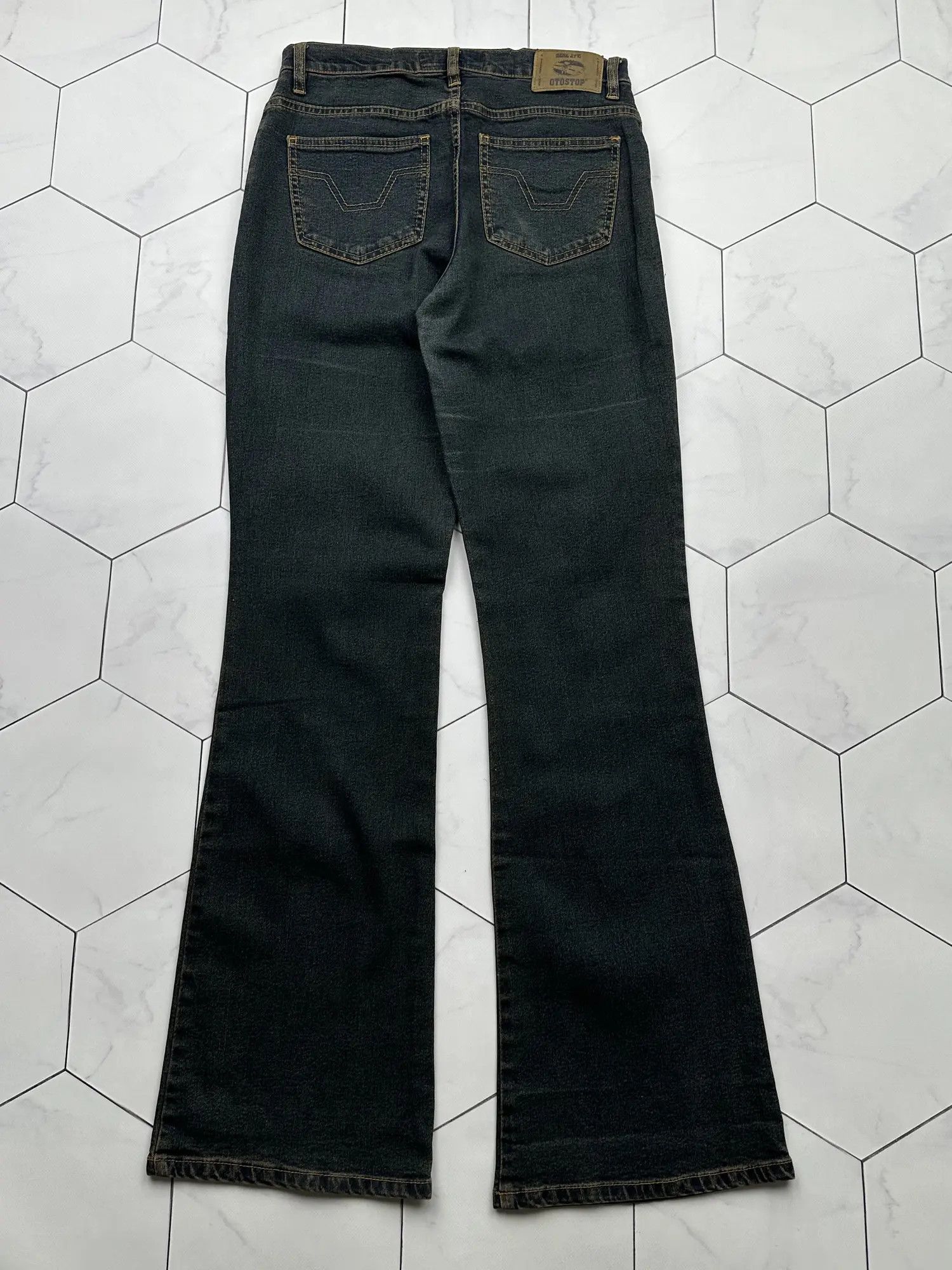 Japanese Brand Vintage Printed Flare Jeans (B425)E2 Size 27" / US 4 / IT 40 - 4 Thumbnail