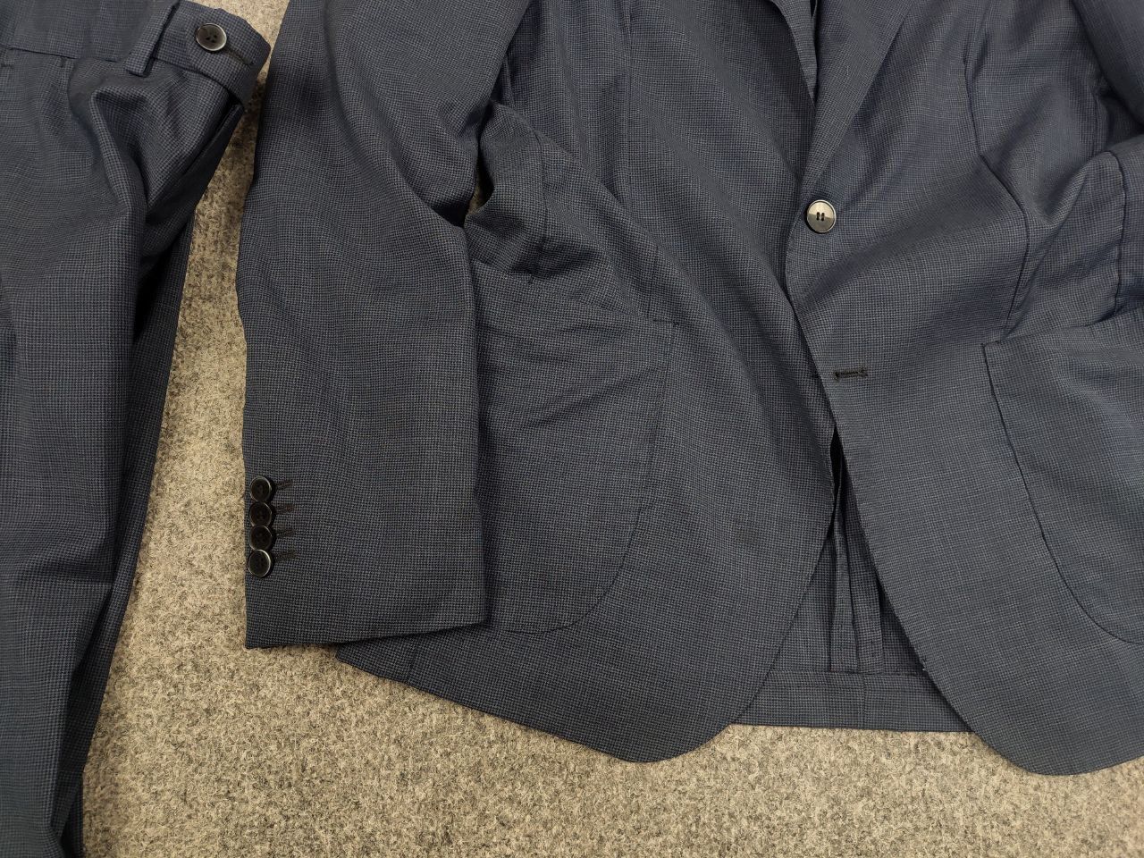 Japanese Brand 0909 Fatto in Italy Design Classic Suit Blazer Jacket Pants Size 46R - 8 Thumbnail