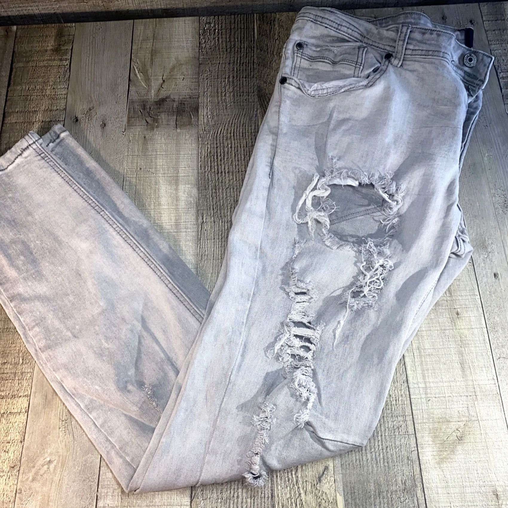 Y/Project Grays Project X Paris Jeans 36 x 32 Gray Skinny Mens Jeans White / Grey 36 Regular Inseam 32 Size US 36 / EU 52 - 6 Thumbnail