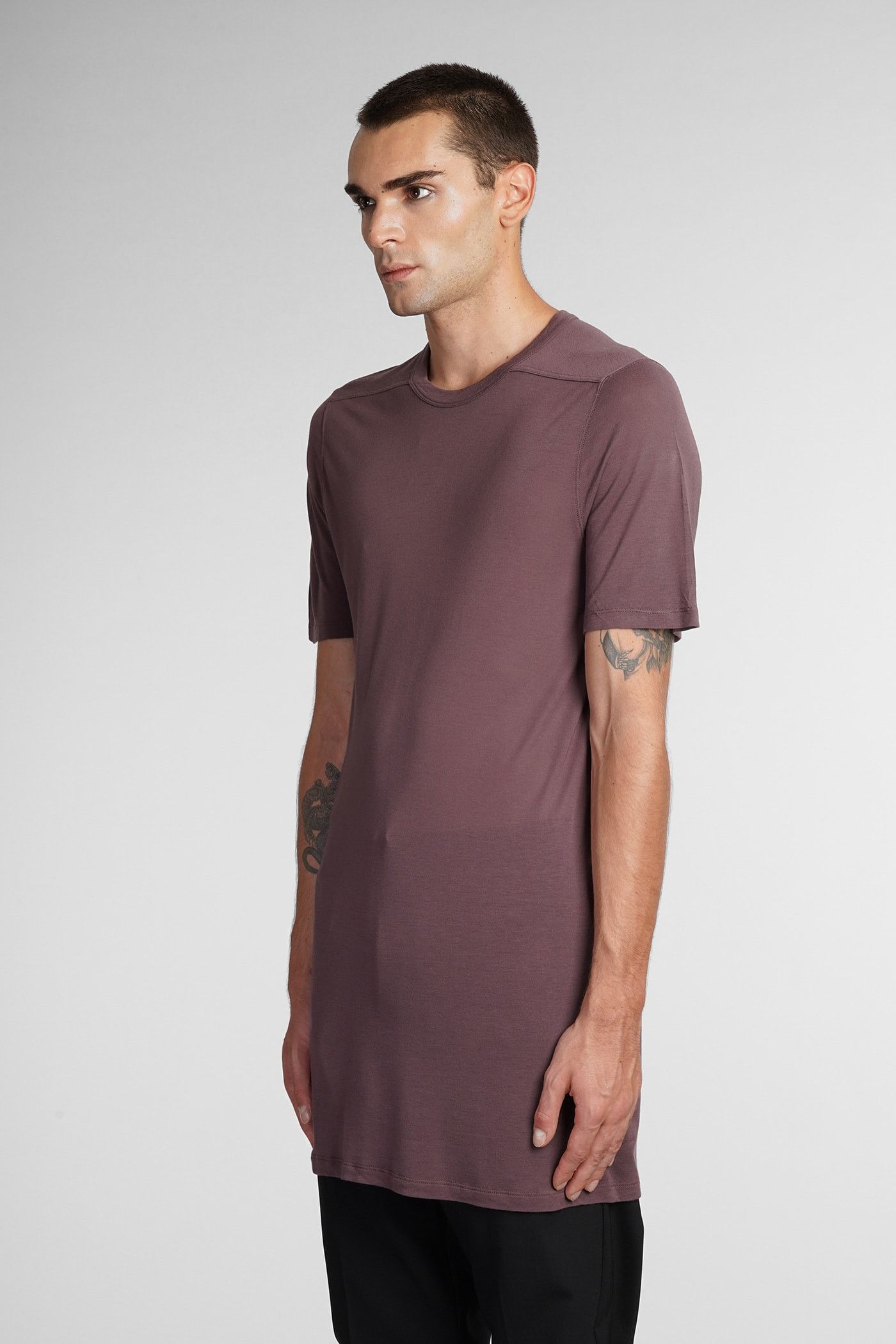 Rick Owens o1y0325 Crewneck T-Shirt in Burgundy Size US XS / EU 42 / 0 - 2 Thumbnail
