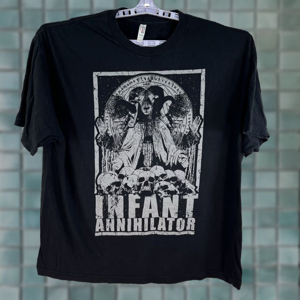 Vintage VINTAGE Band T-Shirt Deathcore Skull Black Infant Annihilator Adult 2XL Men Logo Graphic Print All Seasons Size US XXL / EU 58 / 5 - 1 Thumbnail