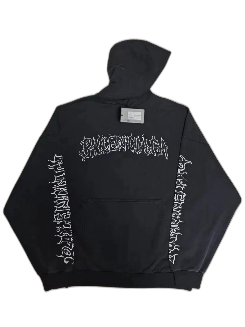 Balenciaga Balenciaga Metal Hooded Sweatshirt Size US M / EU 48-50 / 2 - 1 Thumbnail