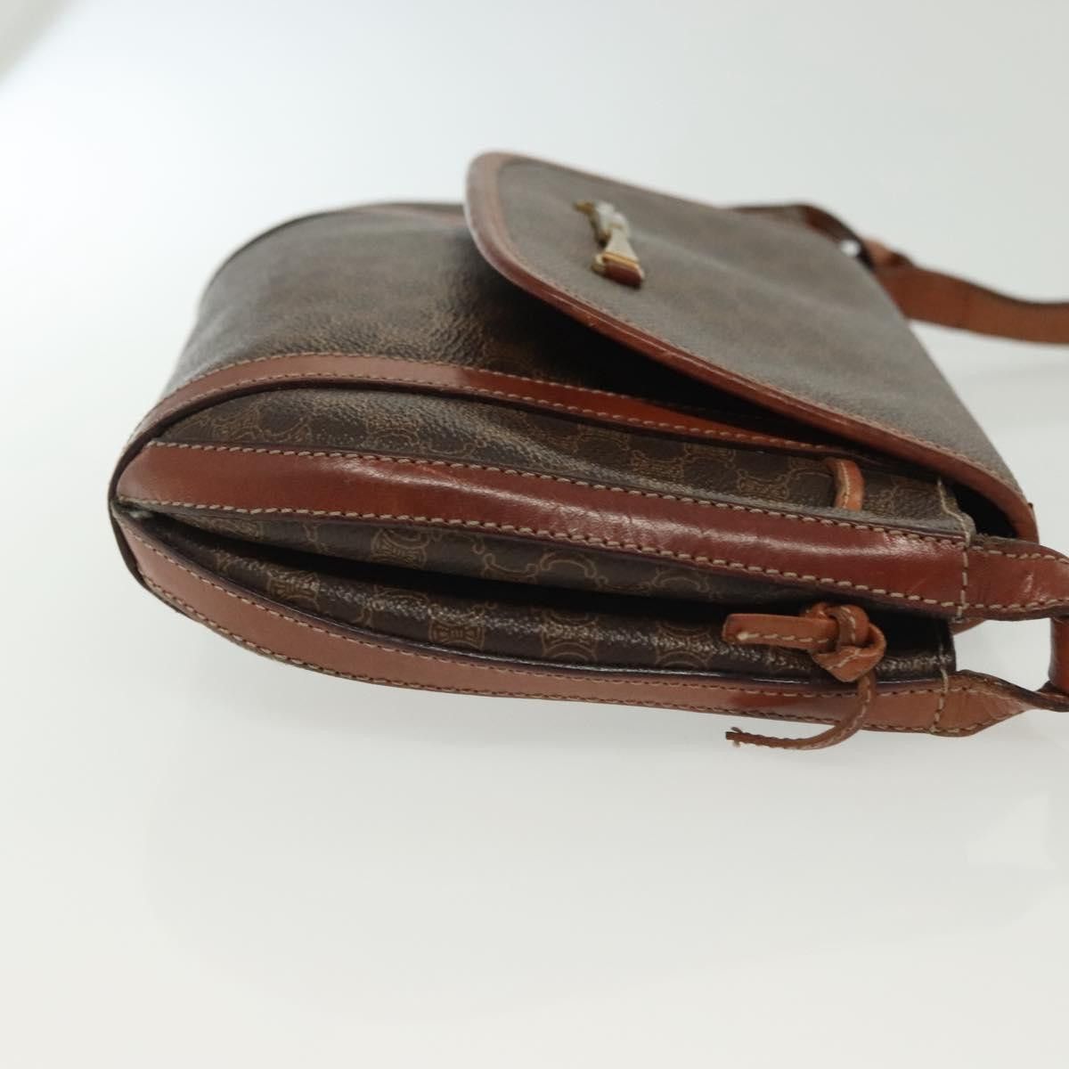 Celine CELINE Macadam Canvas Shoulder Bag Pvc Leather Brown Gold Size ONE SIZE - 4 Thumbnail