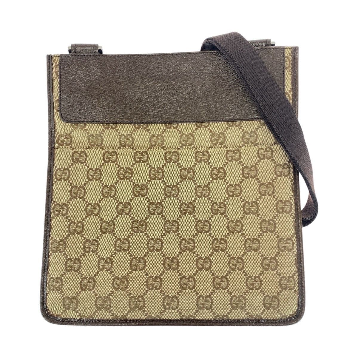 Gucci Gucci GG Canvas Leather Shoulder Bag Textile Shoulder Bag 27639 Duty Free For Usa in Brown, Women's