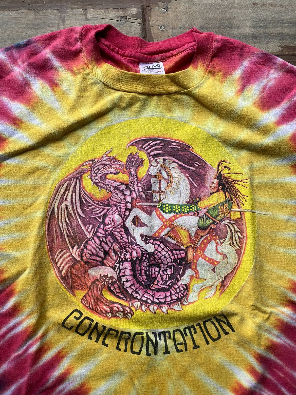 Bob Marley × Vintage Vintage 1990s Bob Marley Confrontation T shirts Size US XL / EU 56 / 4 - 2 Thumbnail