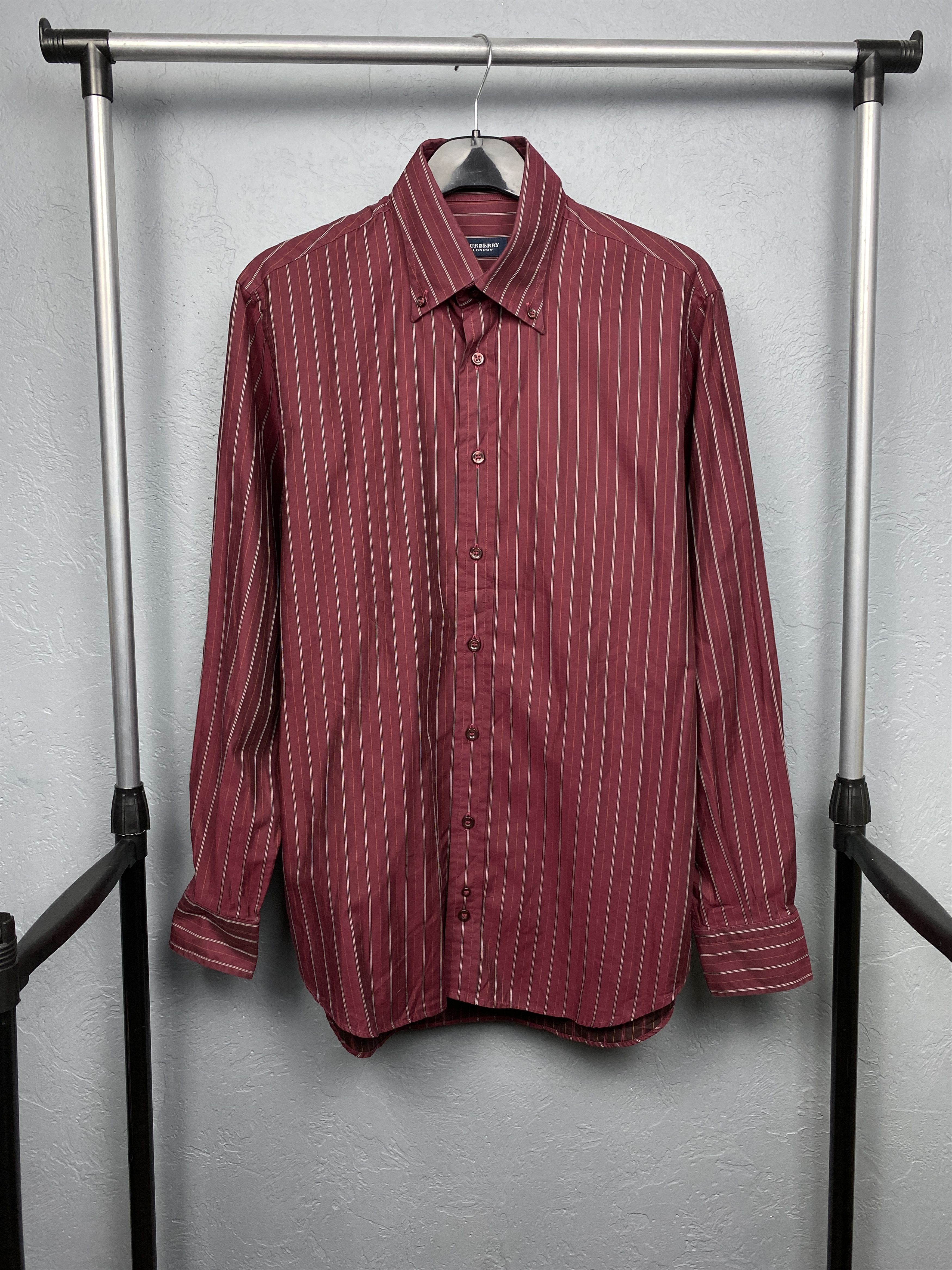Burberry × Vintage Burberry London Vintage Mens Long Sleeve Shirt Size US L / EU 52-54 / 3 - 1 Thumbnail