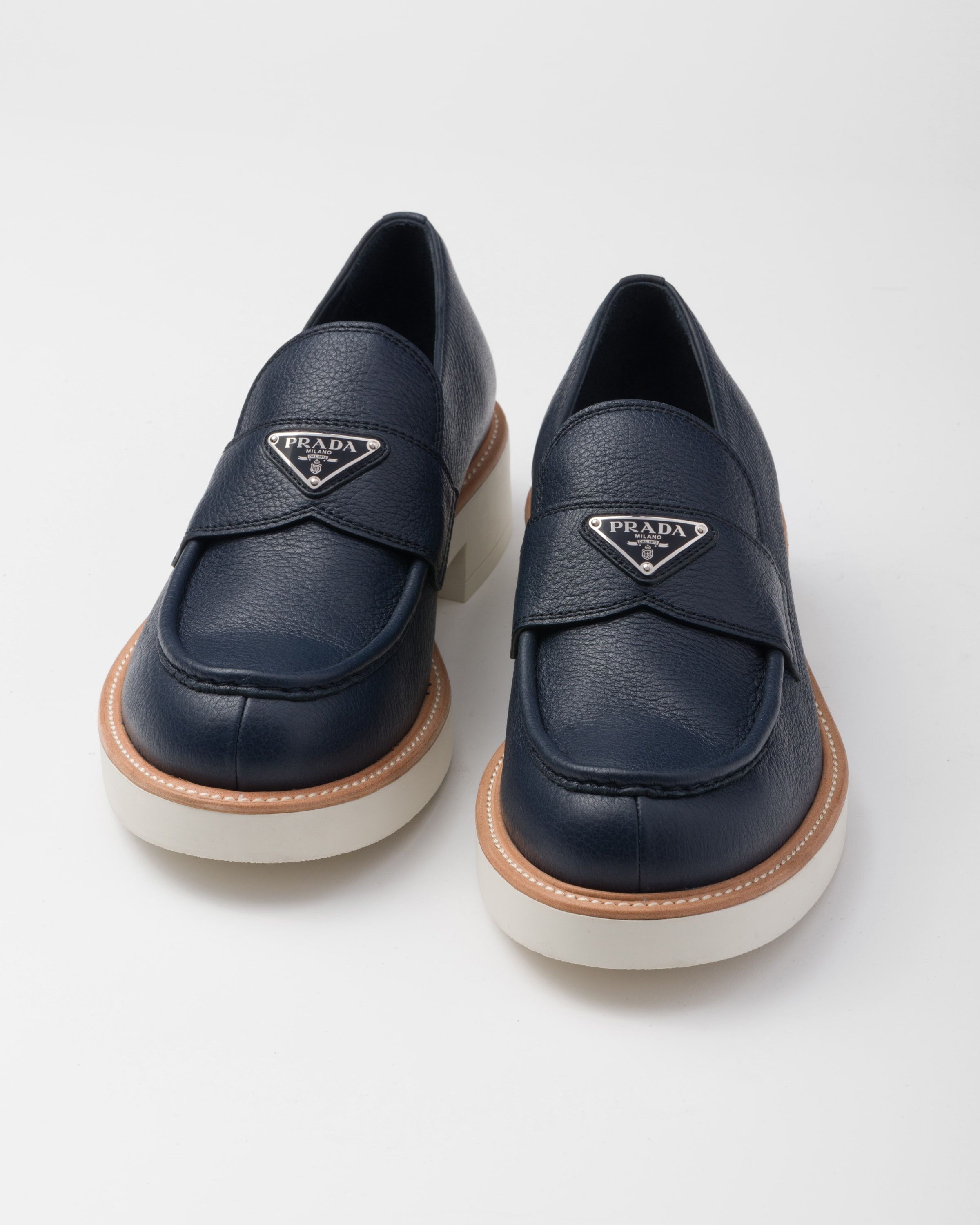 Prada o1la1rc1a0925 Leather Loafers in Blue Size US 11 / EU 44 - 5 Thumbnail