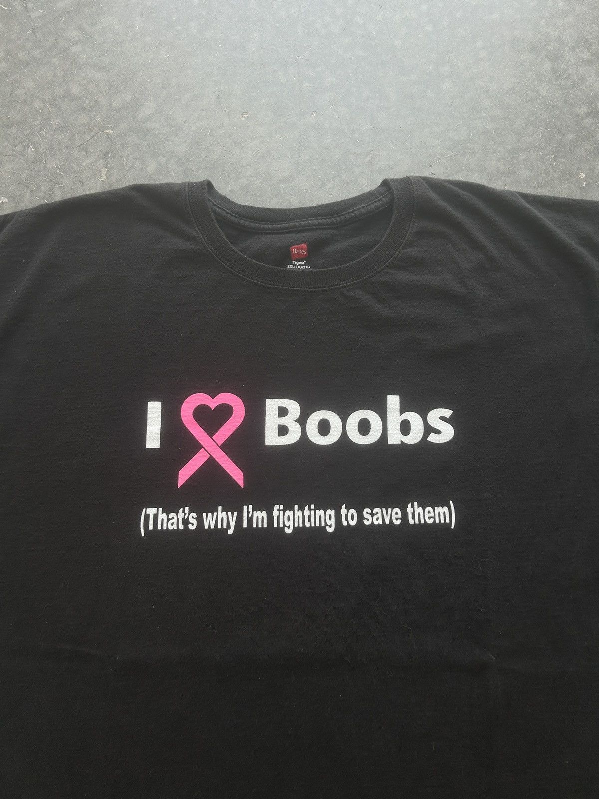 Vintage Funny Vintage Y2K I 🩷 Boobs Graphic Tee Size US XXL / EU 58 / 5 - 1 Thumbnail