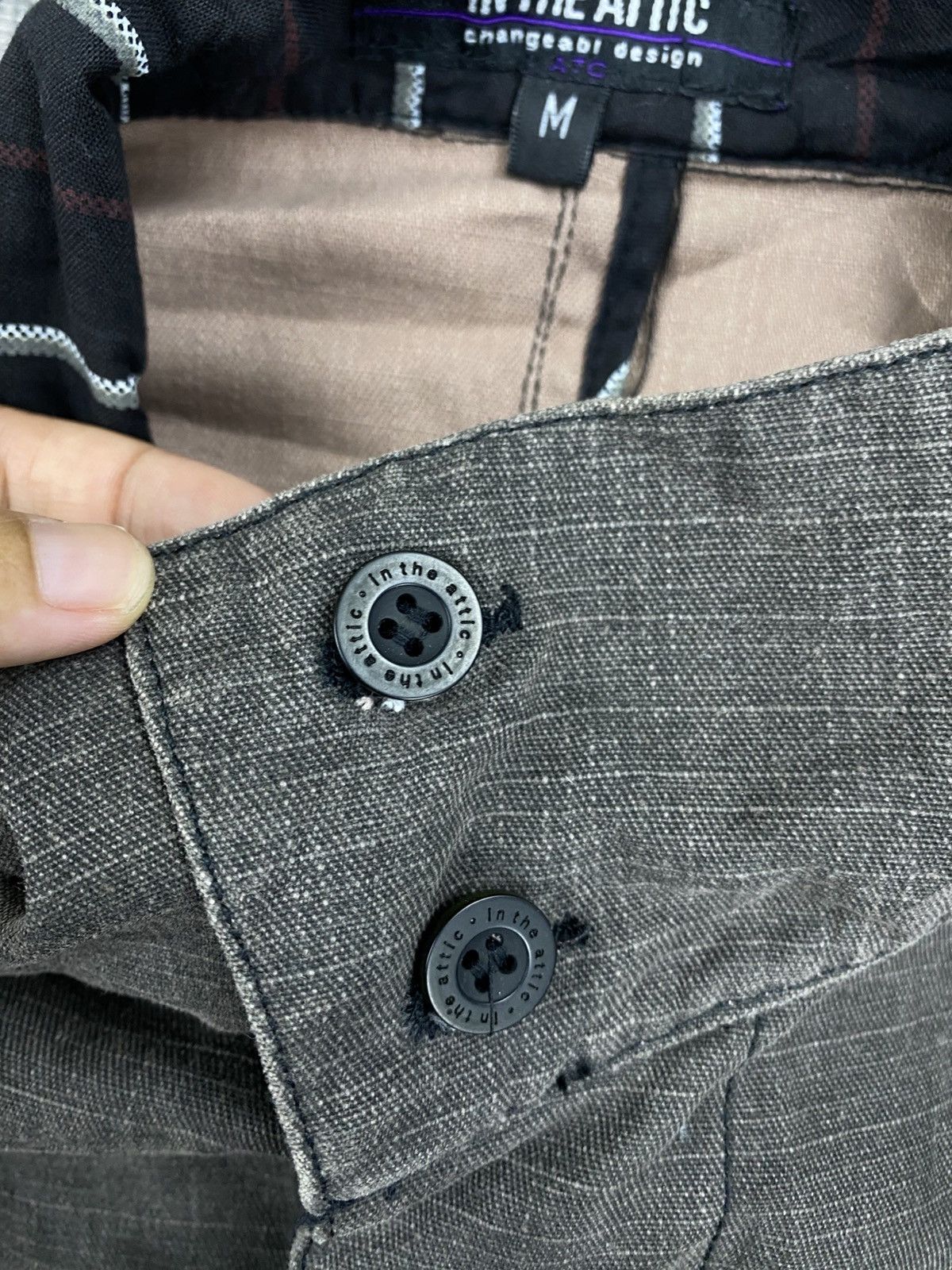 In The Attic In The Attic Grey Utility Jacket with Belt & Patterned Colar Size US M / EU 48-50 / 2 - 10 Thumbnail