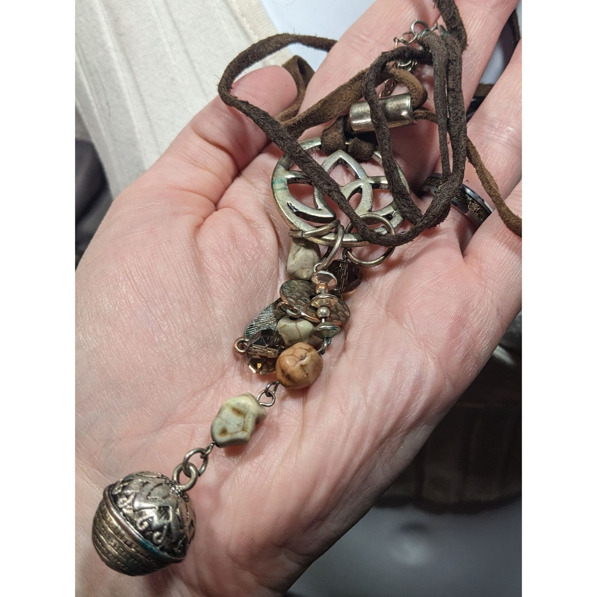 Other Bohemian Suede Mixed Media Charm Pendant Necklace Size ONE SIZE - 6 Thumbnail