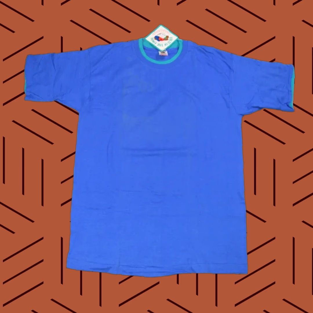 Fruit Of The Loom VINTAGE NWT VTG FRUIT OF THE LOOM CASUALWEAR WOMENS 2-TONE T-SHIRT TEE L TEAL BLUE 1991 Size L / US 10 / IT 46 - 1 Thumbnail