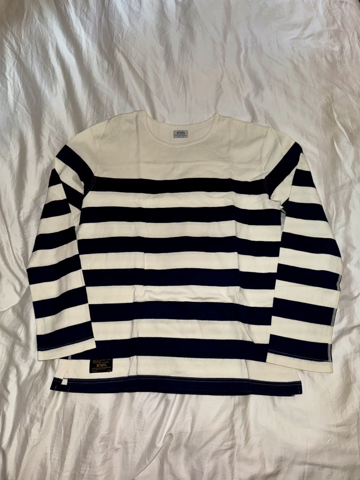 Wtaps Vintage WTAPS Navy Striped Sailor Sweater Size US L / EU 52-54 / 3 - 1 Thumbnail