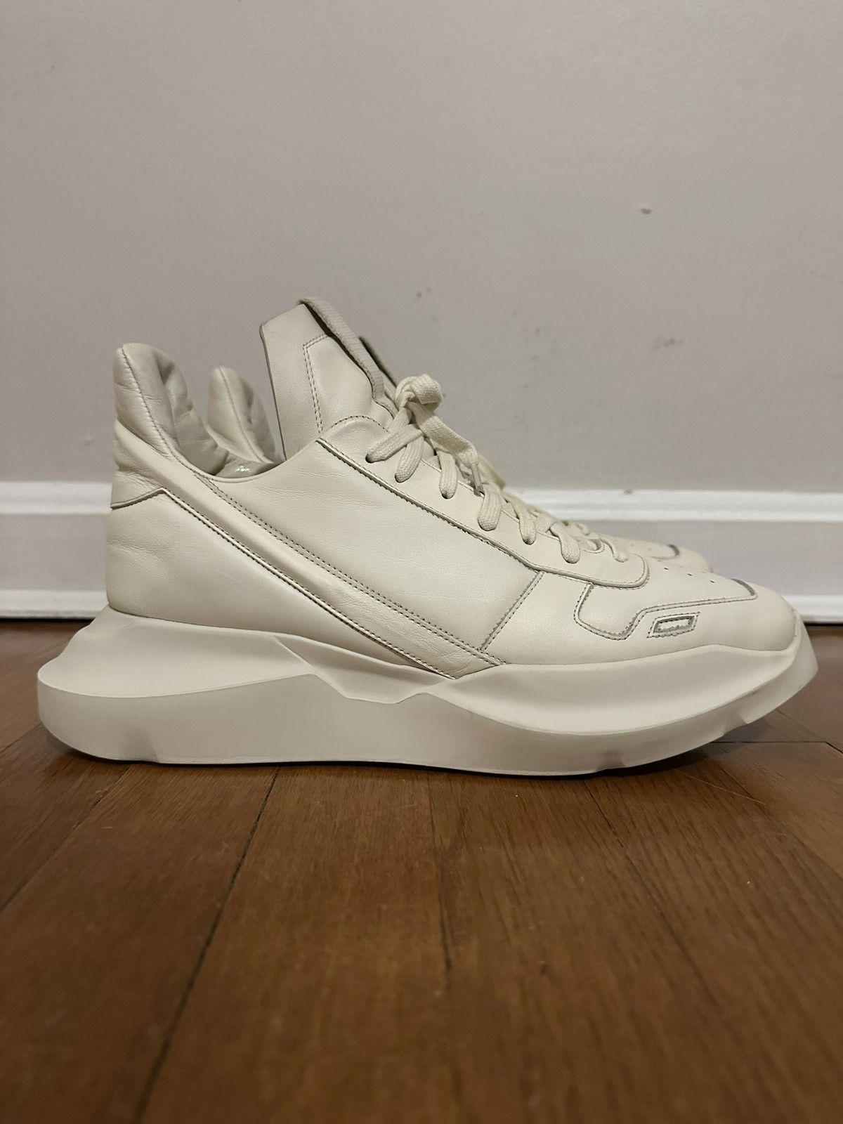 Pre-owned Rick Owens Geth Runners Milk Size 43 Shoes In White