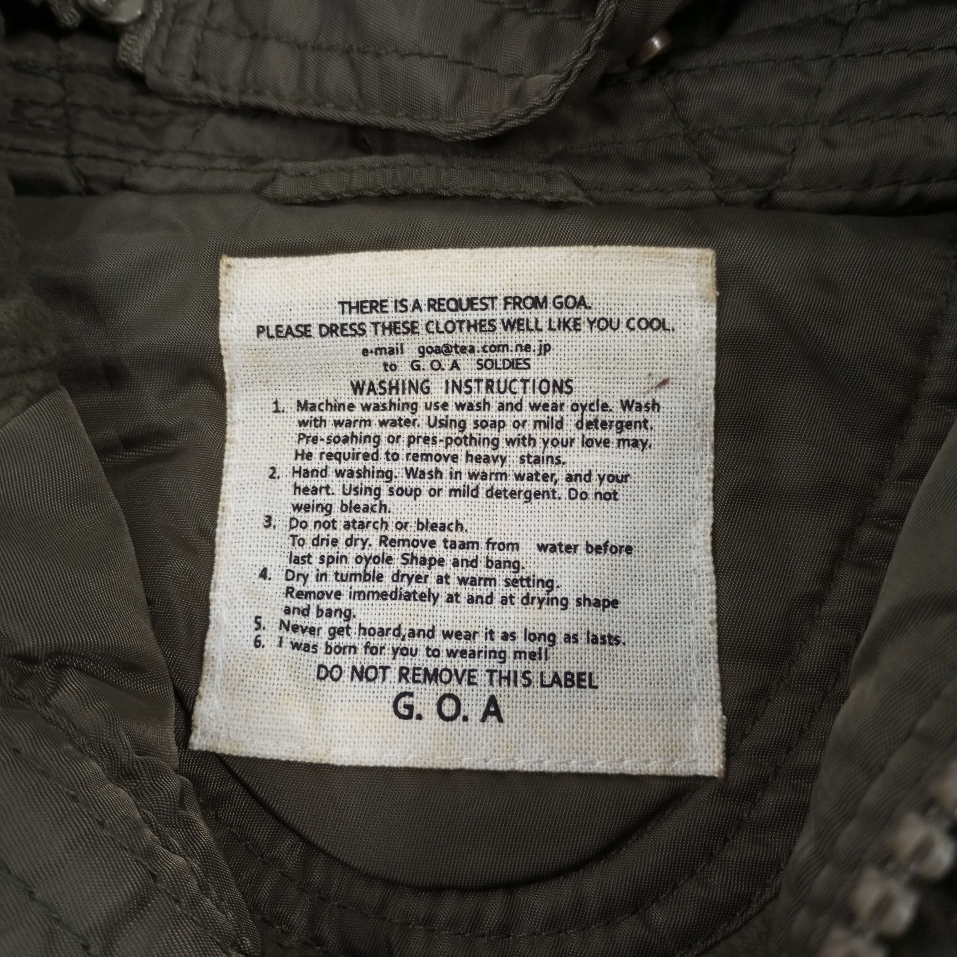 Japanese Brand G.O.A Parkas Jacket Fashion Style Winter Size US S / EU 44-46 / 1 - 4 Thumbnail