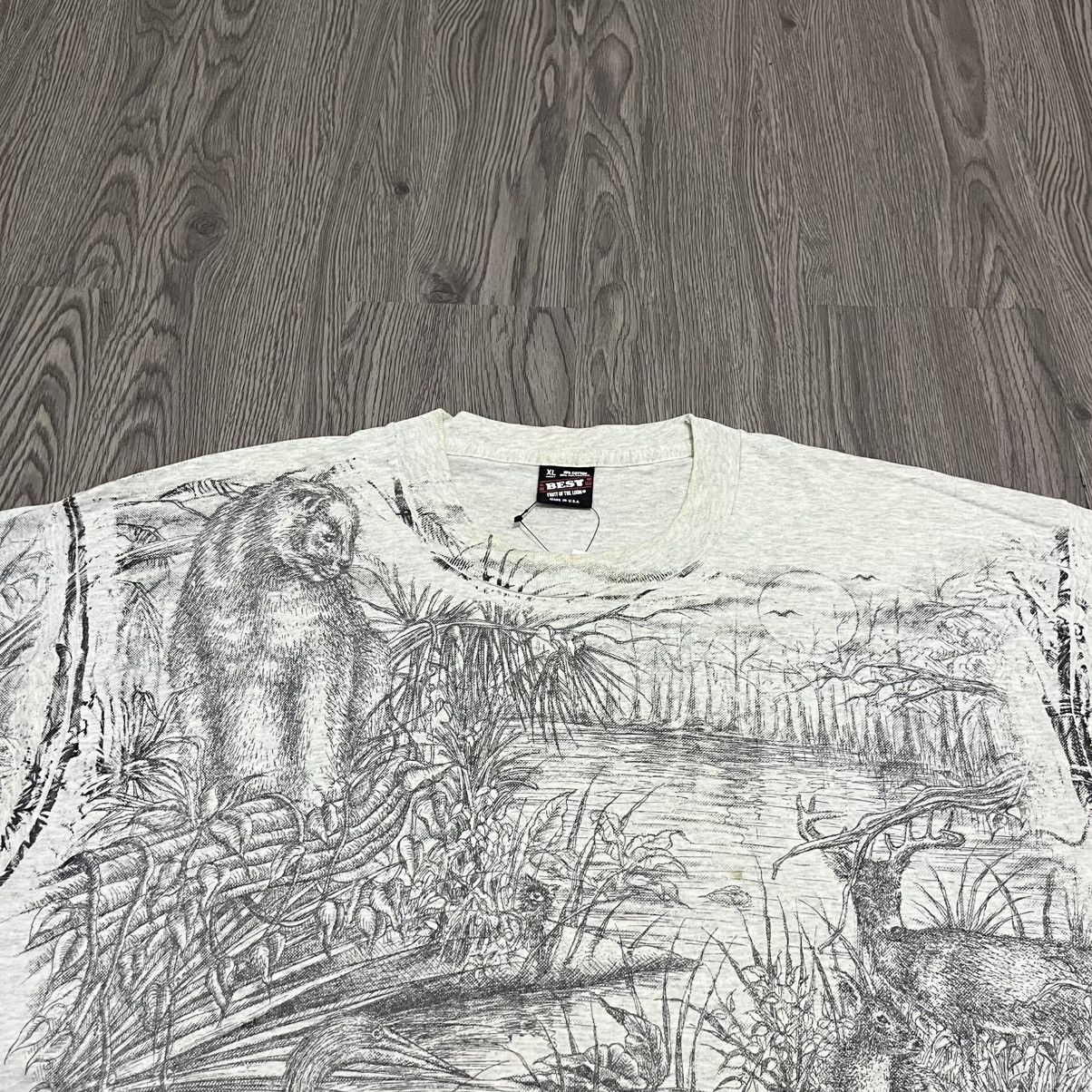 Vintage 90s Mango Tree All Over Print Nature Landscape T-shirt Size US XL / EU 56 / 4 - 2 Thumbnail