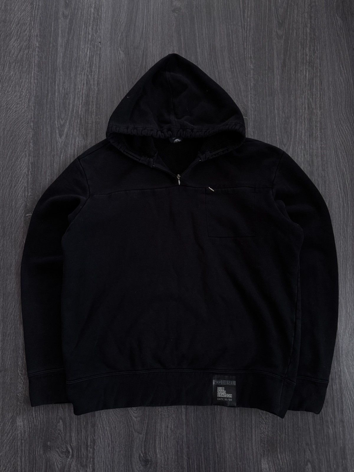 Diesel 90s Vintage Diesel Black Hoodie Size US XL / EU 56 / 4 - 1 Thumbnail