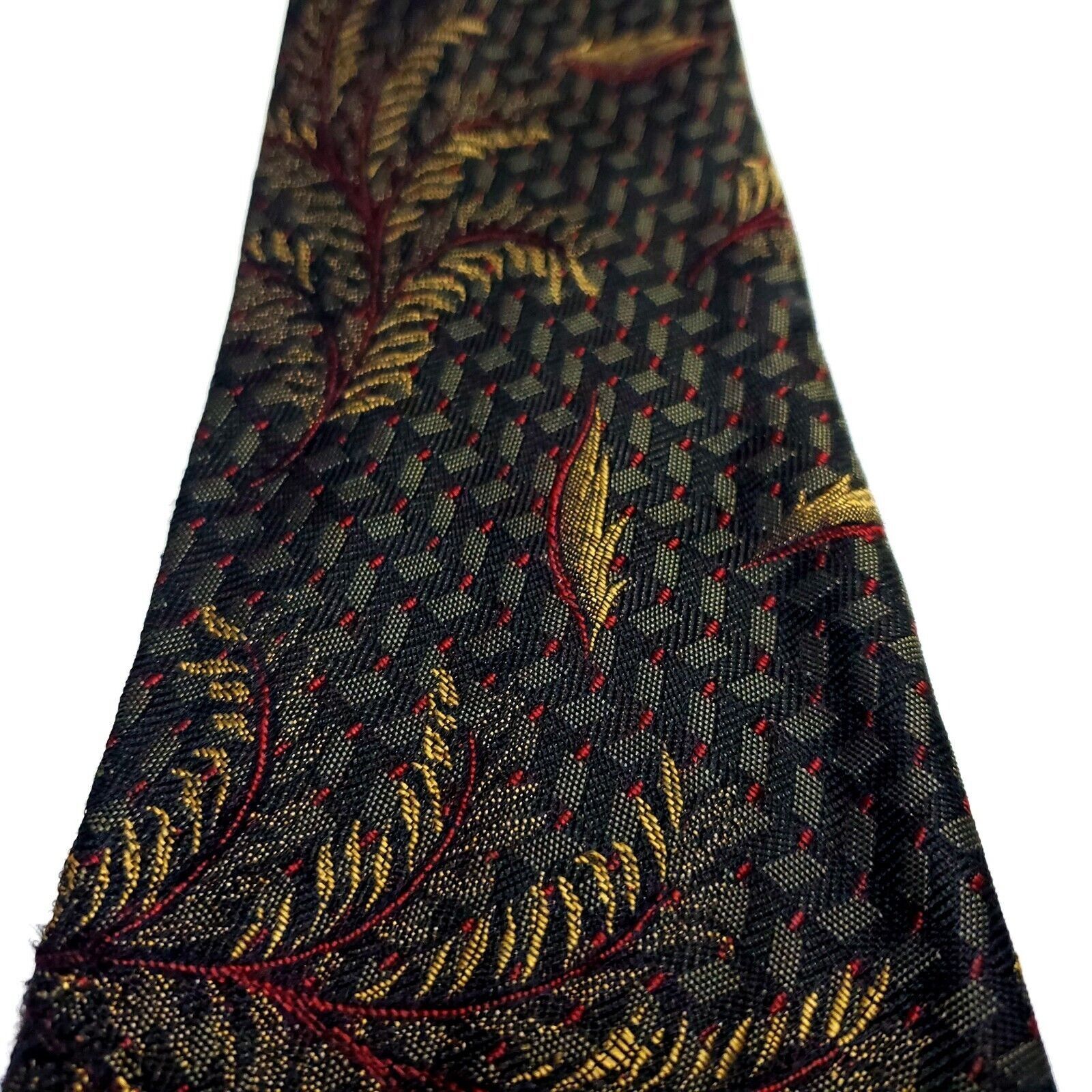 XMI Platinum XMI For Nordstorm Grey & Mossy Green Silk Tie Woven Short Fl Size ONE SIZE - 2 Thumbnail