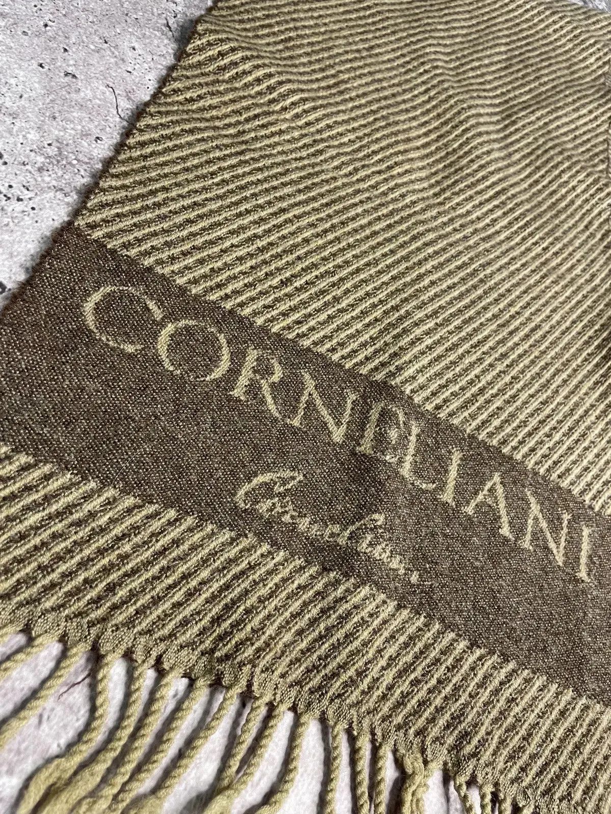 Corneliani Vintage Corneliani Striped Wool Scarf Italy Olive Brown Size ONE SIZE - 2 Thumbnail