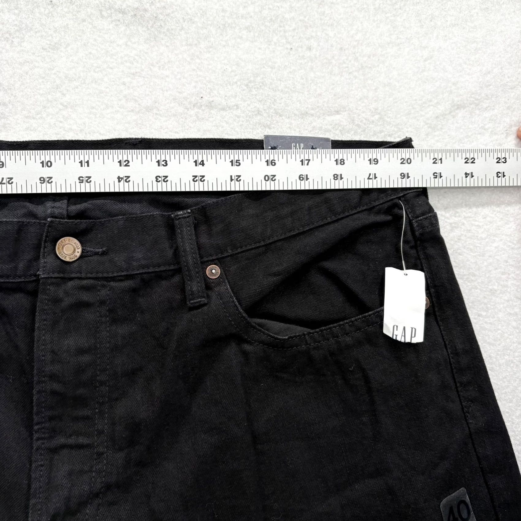 Gap Gap Jeans Mens 40x32 Denim Straight Black Dark Wash NWT Regular Pants Waist 40 Inseam 32 Cotton Zip Size US 40 / EU 56 - 6 Thumbnail