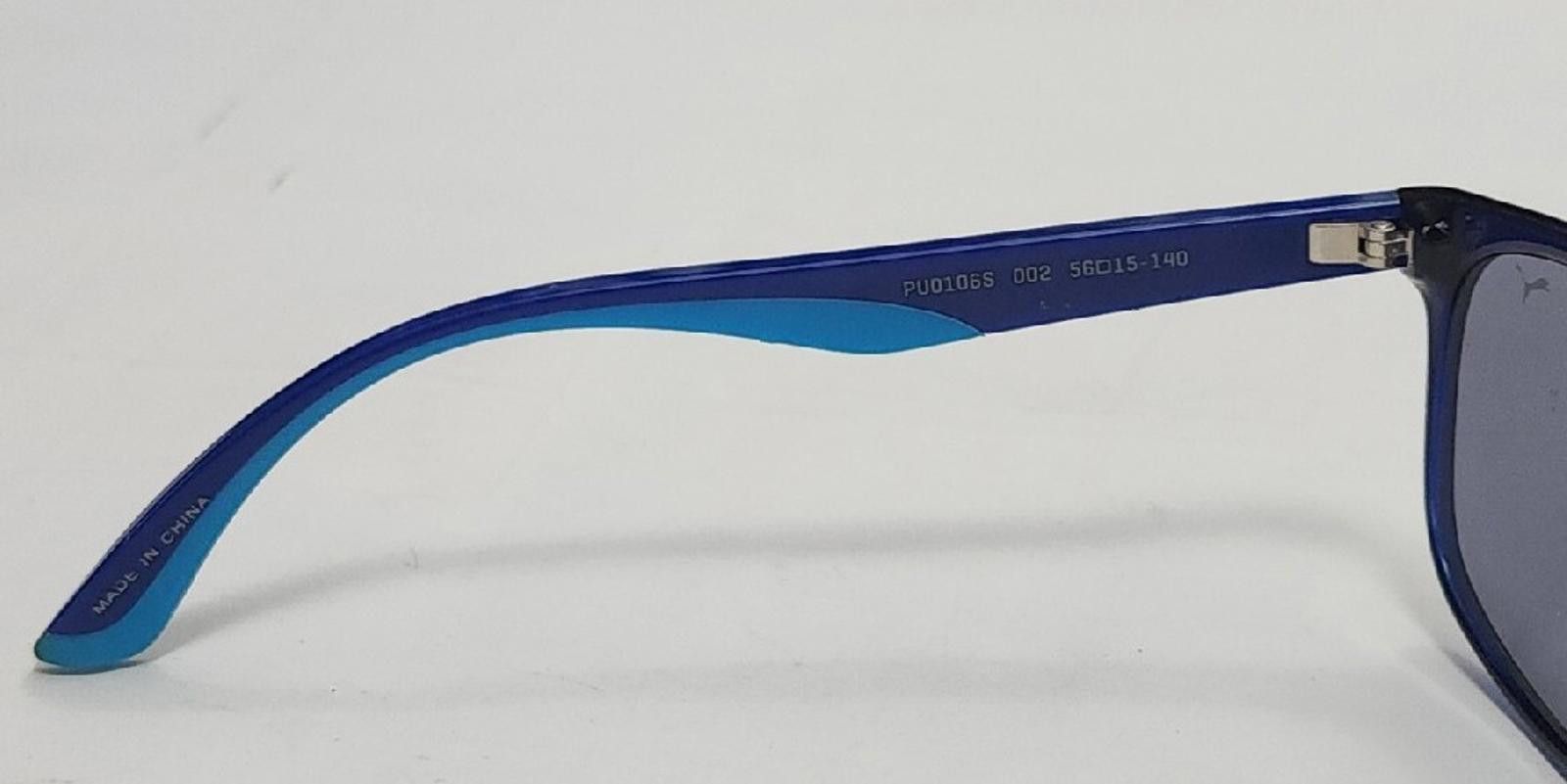 Puma Puma PU0106S 002 Blue Mirror Square Sunglasses 56-15 140 Size ONE SIZE - 9 Thumbnail