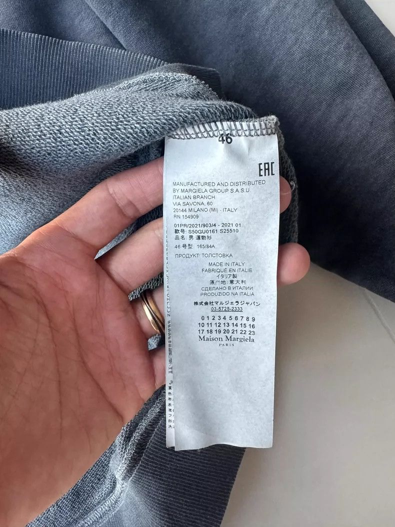 Maison Margiela Maison Margiela Washed blue sweatshirt Size US S / EU 44-46 / 1 - 4 Thumbnail