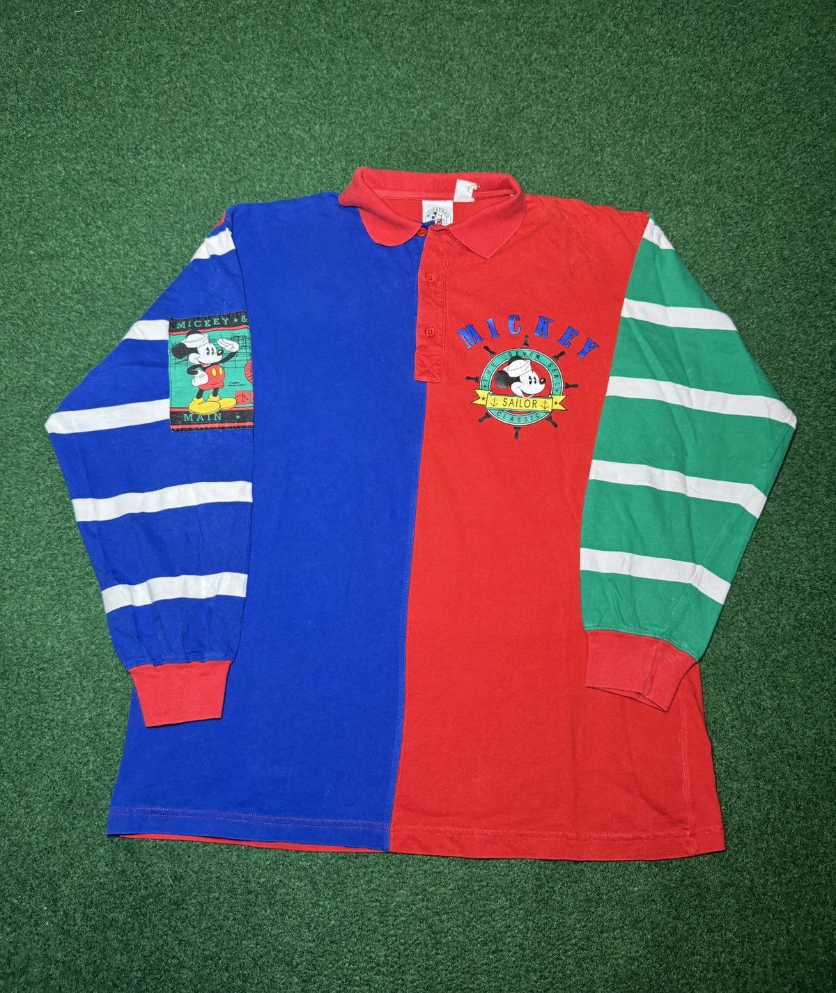 Mickey & Co. Vintage 90s Disney Mickey Mouse Long Sleeve Rugby Polo Shirt Size US L / EU 52-54 / 3 - 1 Thumbnail