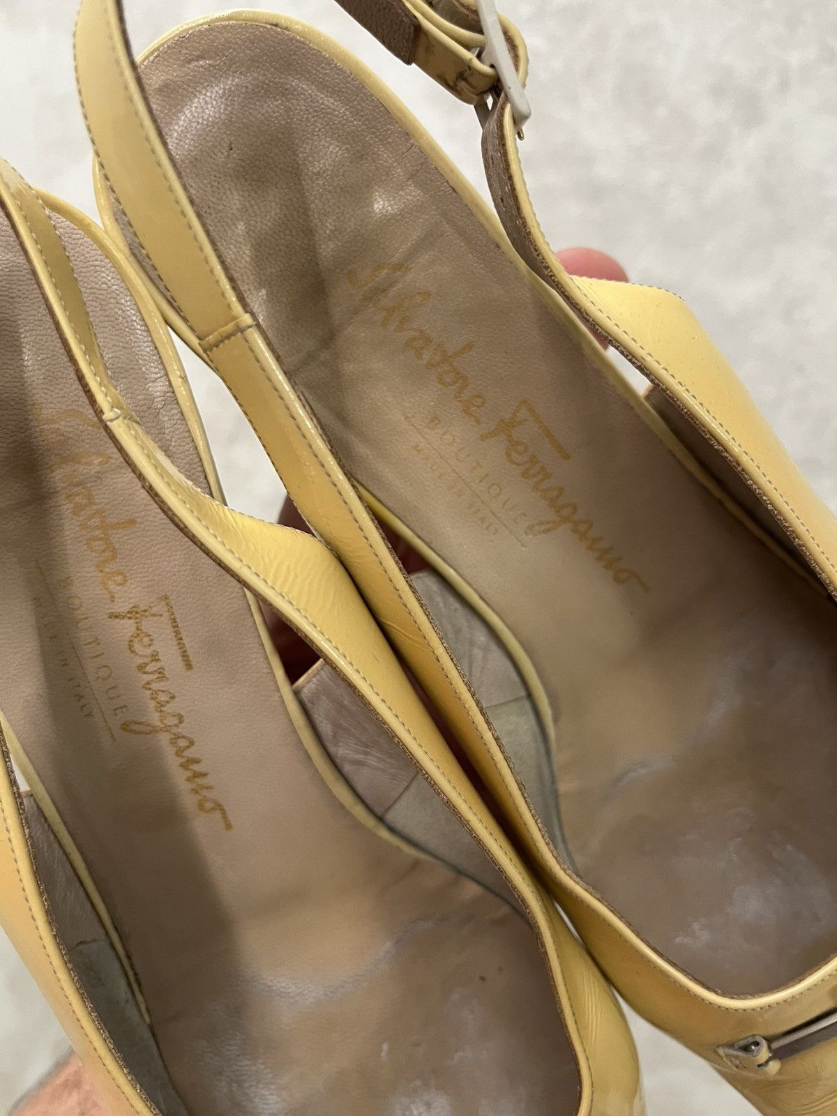 Salvatore Ferragamo Salvatore Ferragamo Patent Leather Mules Heels Vara Buckle Size US 7 / IT 37 - 6 Thumbnail