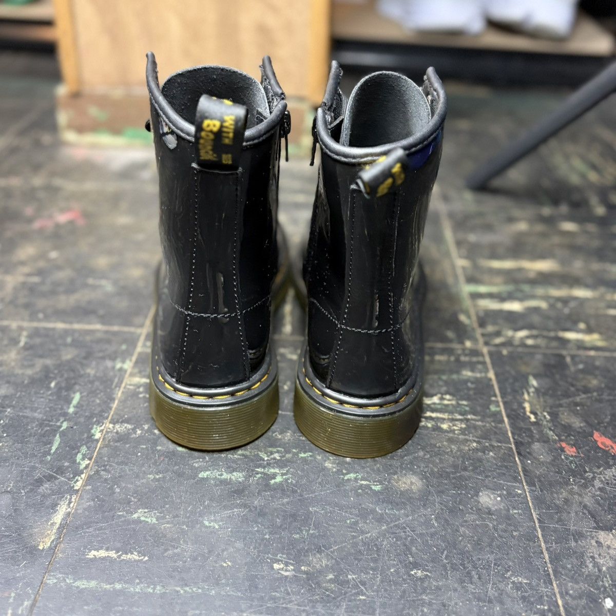 Dr. Martens Dr. Martens Black Patent Leather Combat Boots Size 5 Size US 5 / IT 35 - 4 Thumbnail