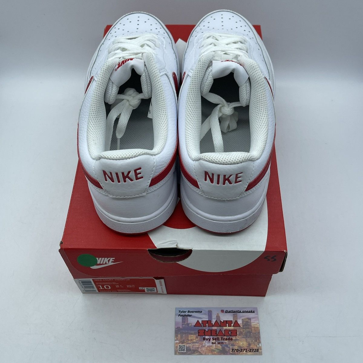 Nike Court vision low white university red Size US 10 / EU 43 - 6 Thumbnail