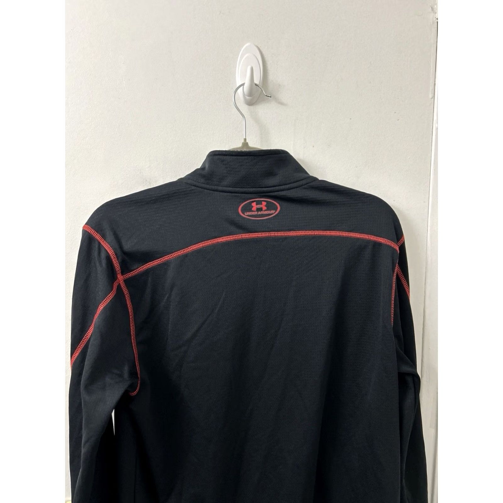 Under Armour Under Armour ColdGear Sweatshirt 1/4 Zip Mens L Black Red Pullover Long Sleeve Size US L / EU 52-54 / 3 - 7 Thumbnail