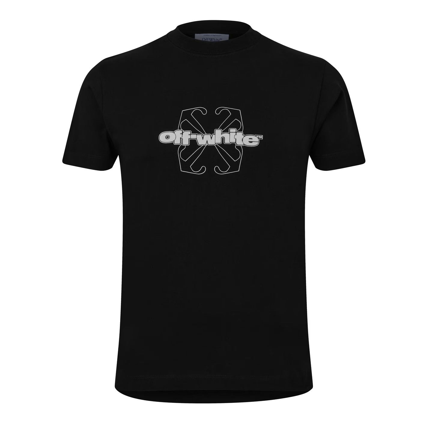 Off-White o1g2r1mq0226 Flock Arrow Short Sleeve T-Shirt In Black Size US XL / EU 56 / 4 - 1 Thumbnail