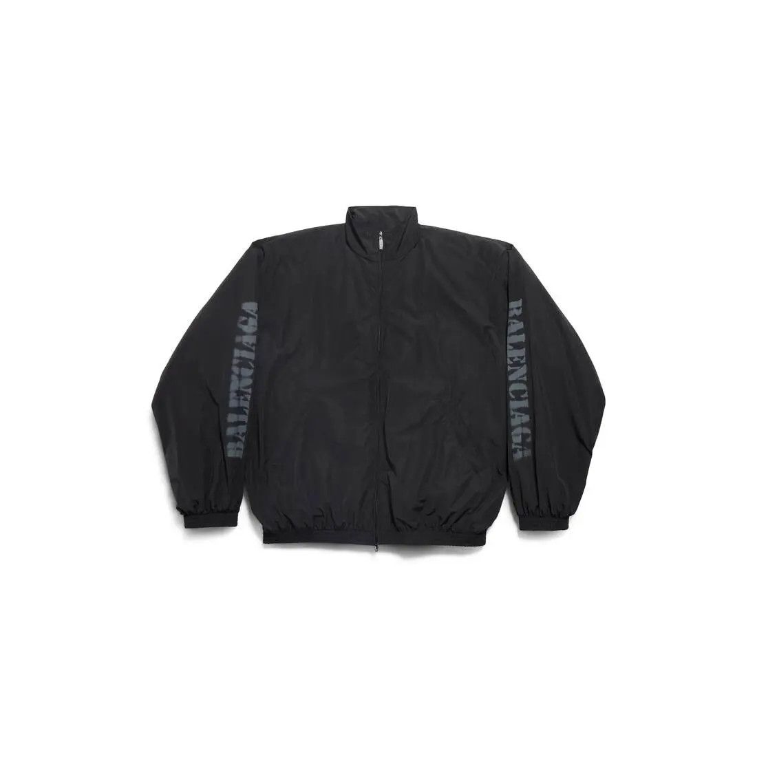 Balenciaga o1in1g0126 Stencil Type Tracksuit Jacket in Black Size US XXS / EU 40 - 1 Thumbnail