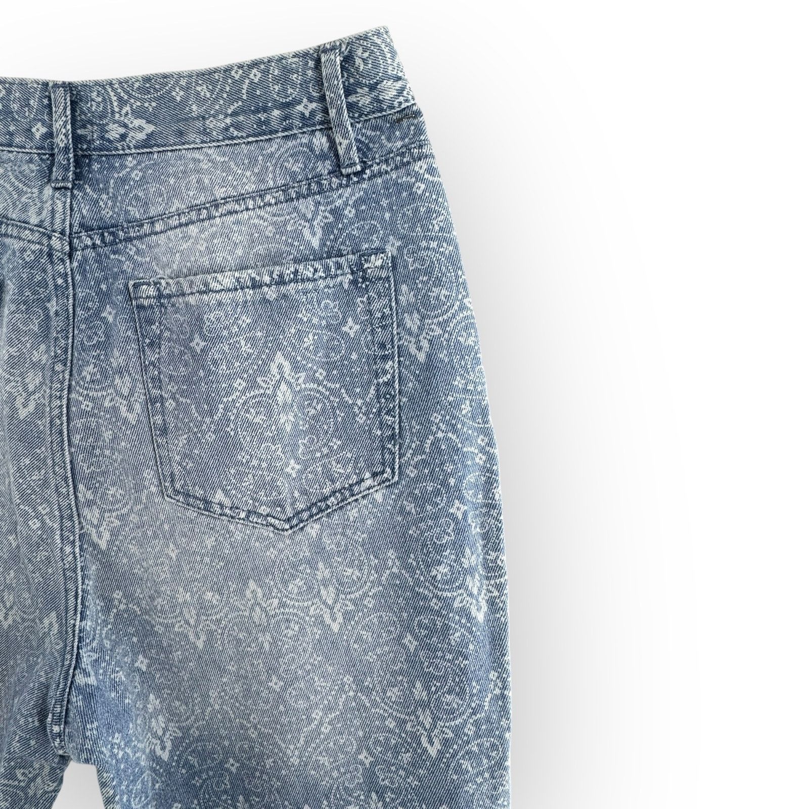 SIMPLE PROJECT Simple Society Y2K Paisley Super Straight Mom Jeans 9/29 Size 29" - 5 Thumbnail