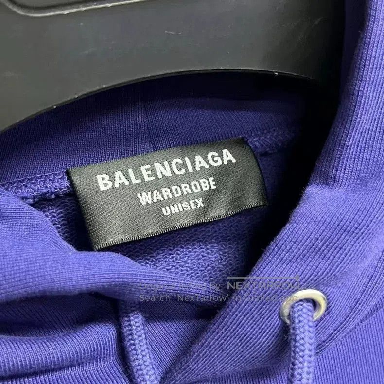 Balenciaga Balenciaga Blue Logo Embroidered Hoodie. Size US XXS / EU 40 - 4 Thumbnail