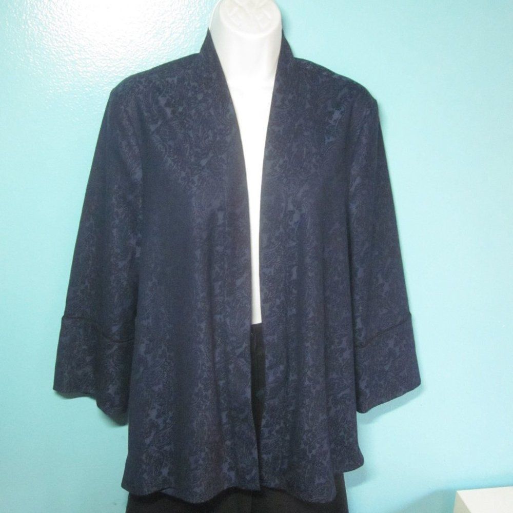 Anthropologie Anthropologie Harlyn Jacket Blue Brocade with Pleated Back S Size M / US 6-8 / IT 42-44 - 5 Thumbnail
