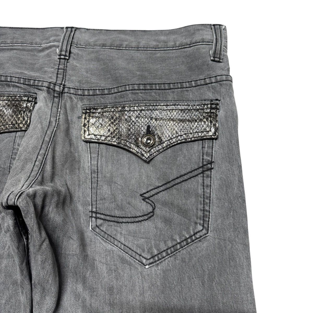 semanticdesign Vintage Semantic Design Snake Skin Denim Flare Jeans Size US 35 - 12 Thumbnail