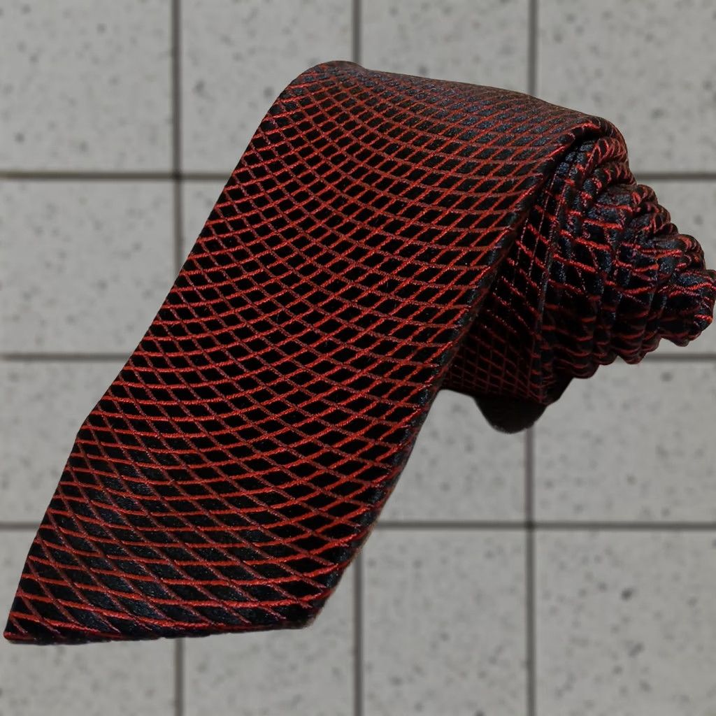 Liz Claiborne Claiborne Tie Silk Black Red Lined Pattern 59" x 3.25" Mens Geometric Classic Patterned Tie Size ONE SIZE - 1 Thumbnail